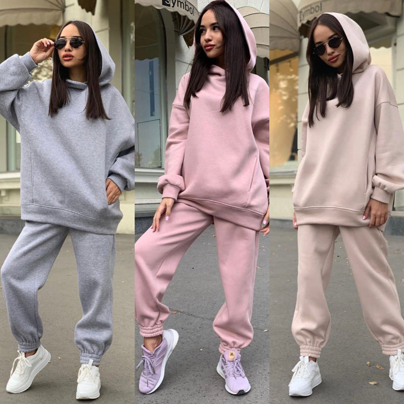 Hooded Sweatshirt Casual Two-Piece Set