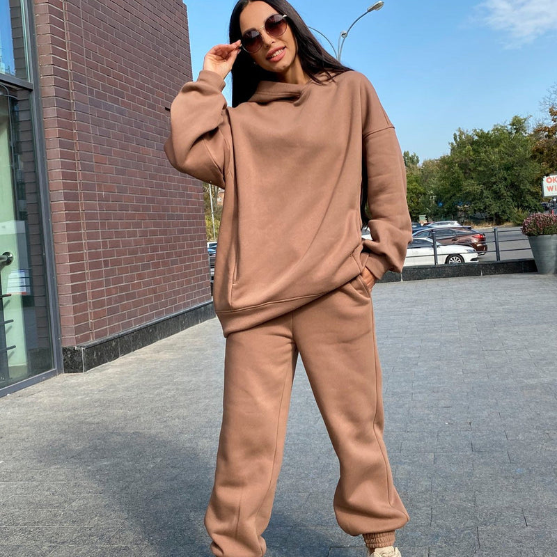 Hooded Sweatshirt Casual Two-Piece Set