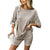 Ribbed Knit Pajama Loungewear Set