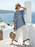 Color-Block Loose Wide-Leg Pants Two-Piece Set