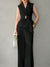 Belted Lapel Vest and Long Pants Two-Piece Set