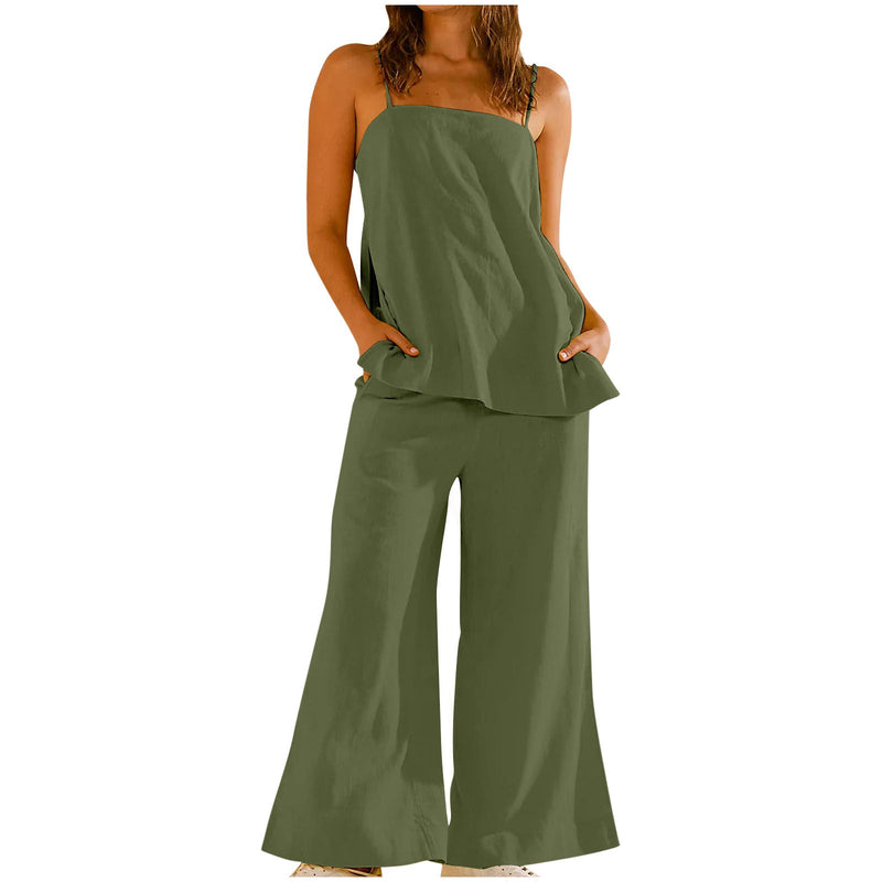 Hot-Selling Sleeveless Top and Long Pants Set