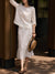 Embellished Sequin Bead Embroidery Sheer Round Neck Top Set
