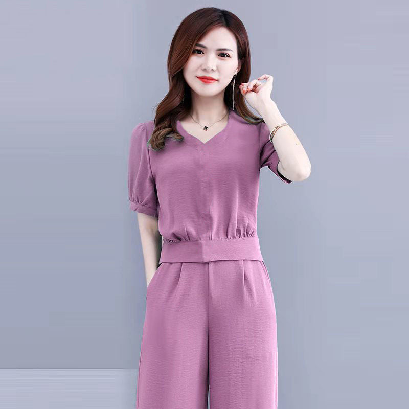 Elegant Goddess Style Two-Piece Pants Set