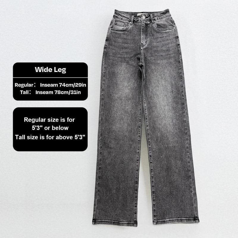 Casual Wide-leg High-waist Women&#39;s Jeans