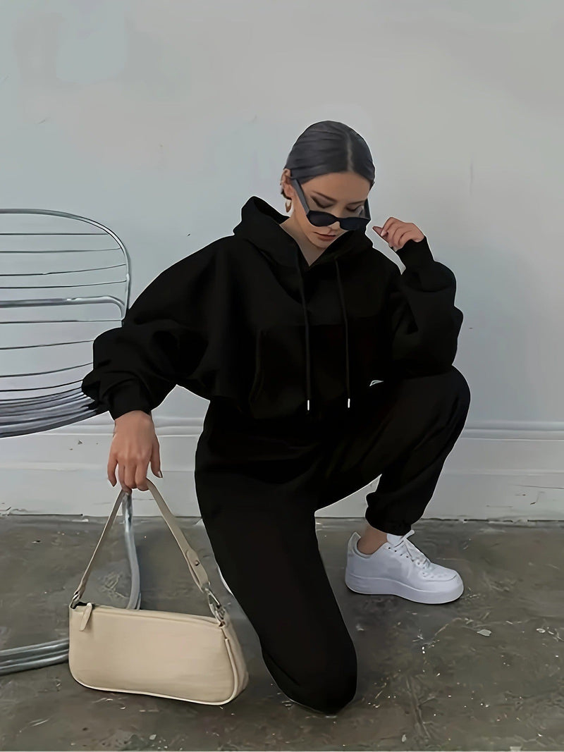 Loose Casual Hooded Sweatshirt Jacket Sports Suit