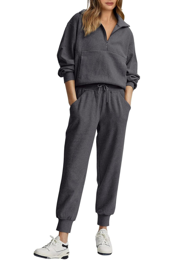 Unisex Half-Zip Pullover and Sweatpants Set