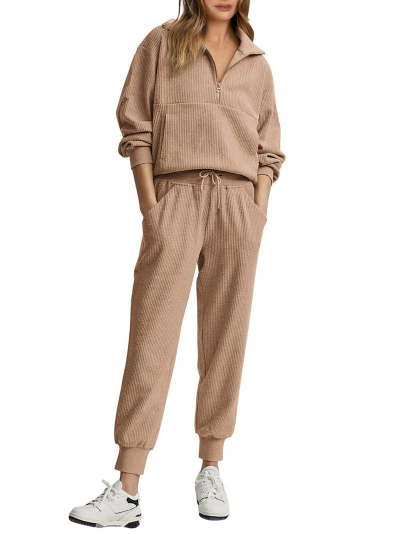 Unisex Half-Zip Pullover and Sweatpants Set