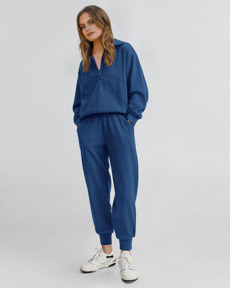 Unisex Half-Zip Pullover and Sweatpants Set