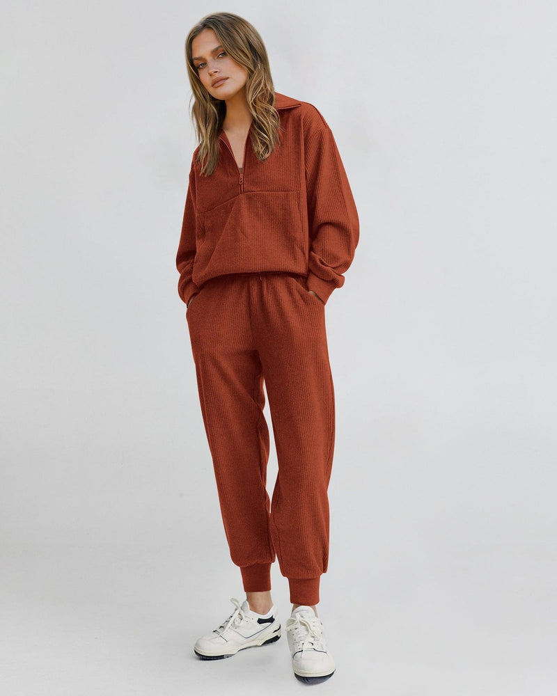 Unisex Half-Zip Pullover and Sweatpants Set