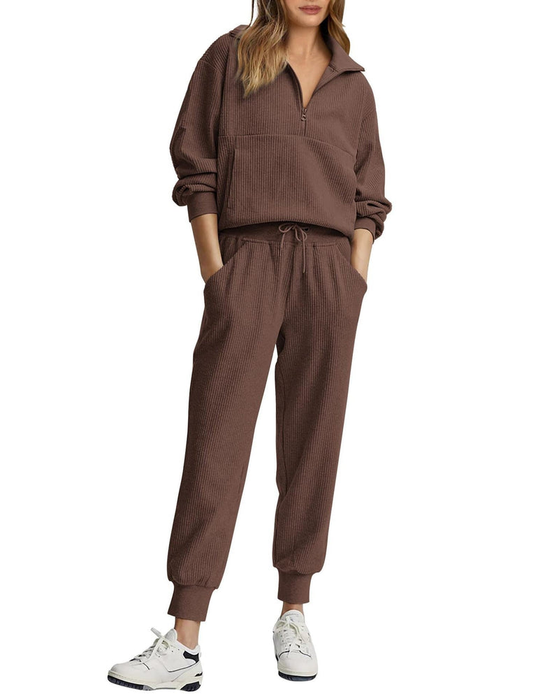 Unisex Half-Zip Pullover and Sweatpants Set