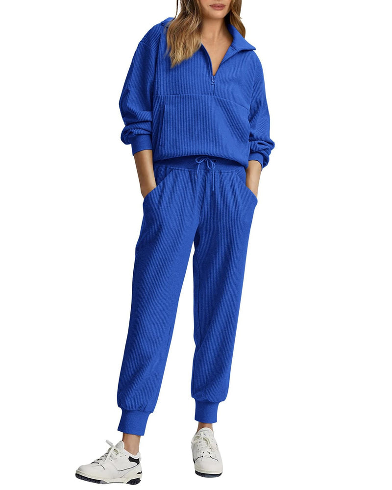 Unisex Half-Zip Pullover and Sweatpants Set