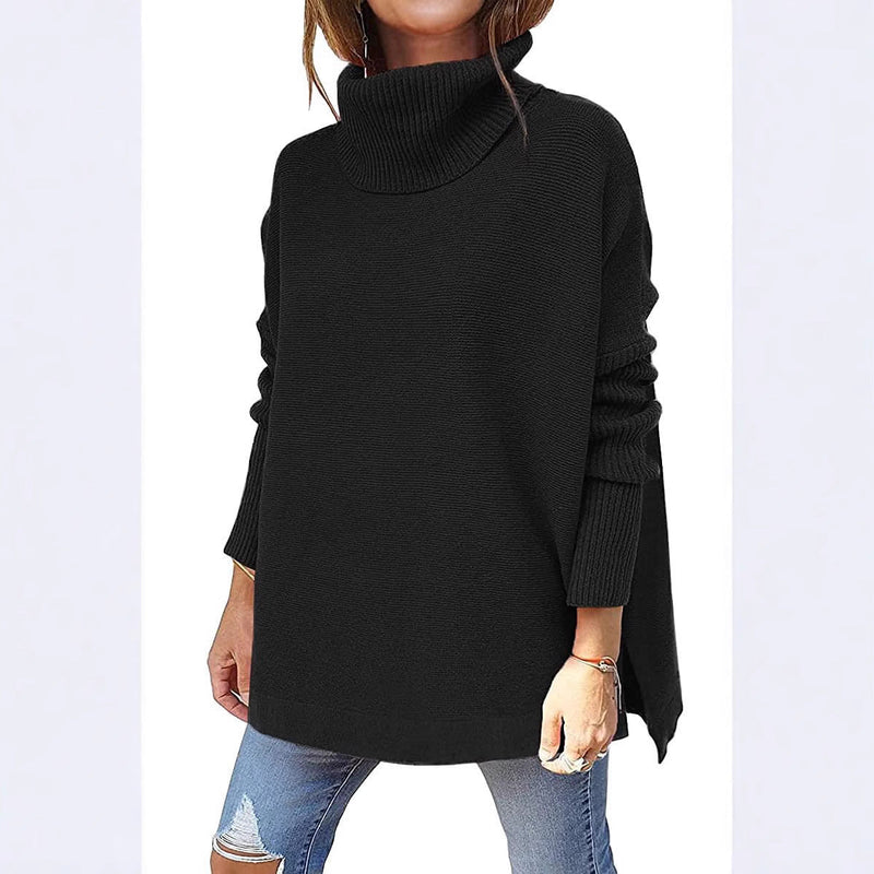 Turtleneck Batwing Sleeve Pullover Sweater