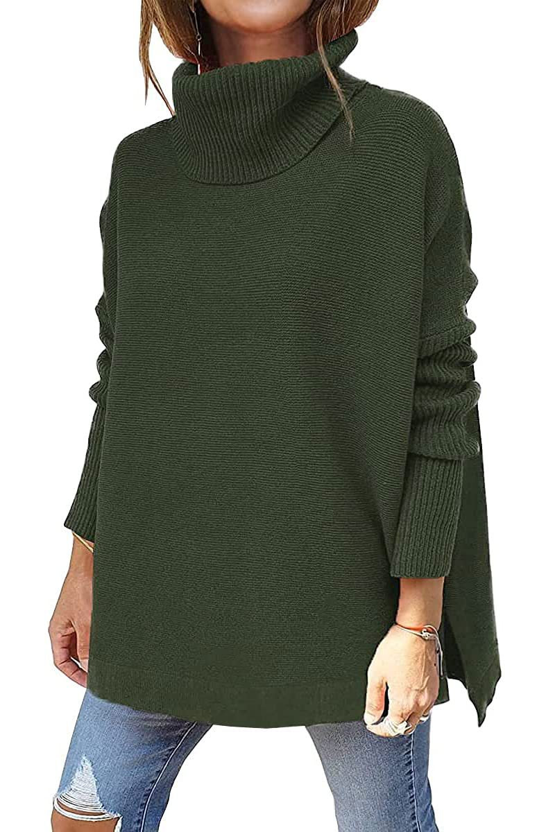 Turtleneck Batwing Sleeve Pullover Sweater