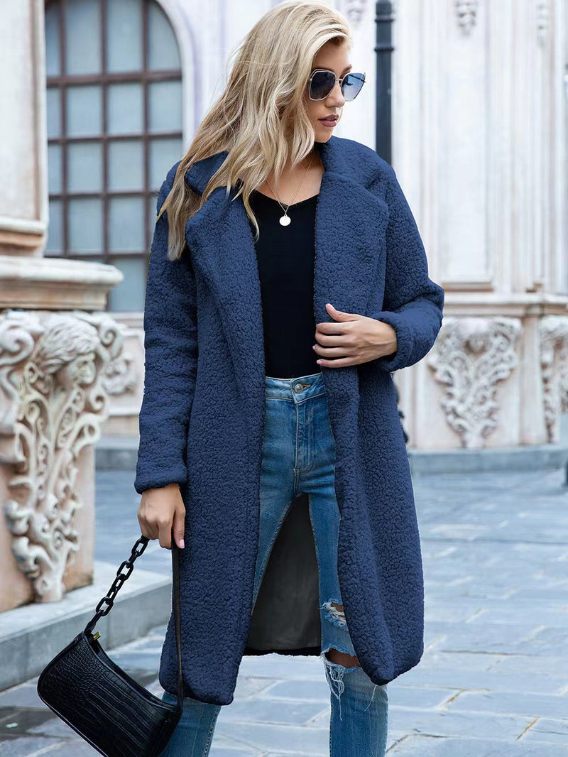 Chic Mid-Length Sherpa Fleece Coat