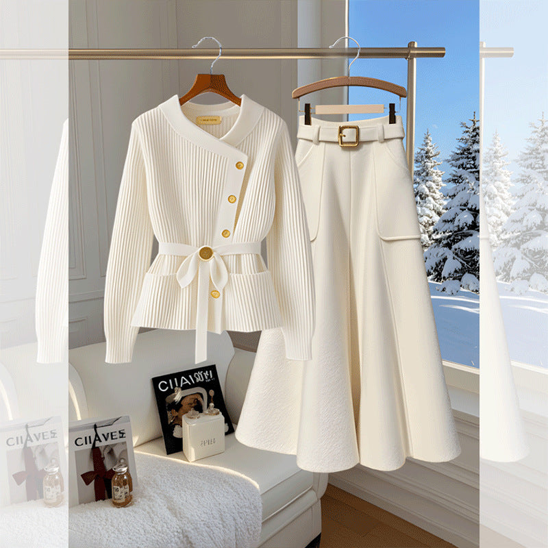 High-End Korean Versatile Top and Skirt Set