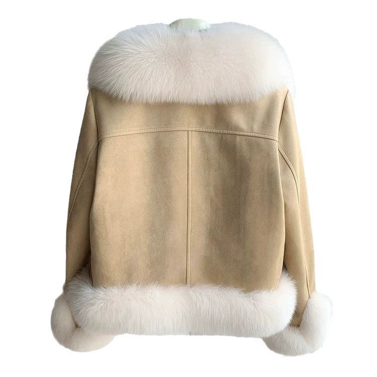 Imitation Fox Fur Stylish Short Coat