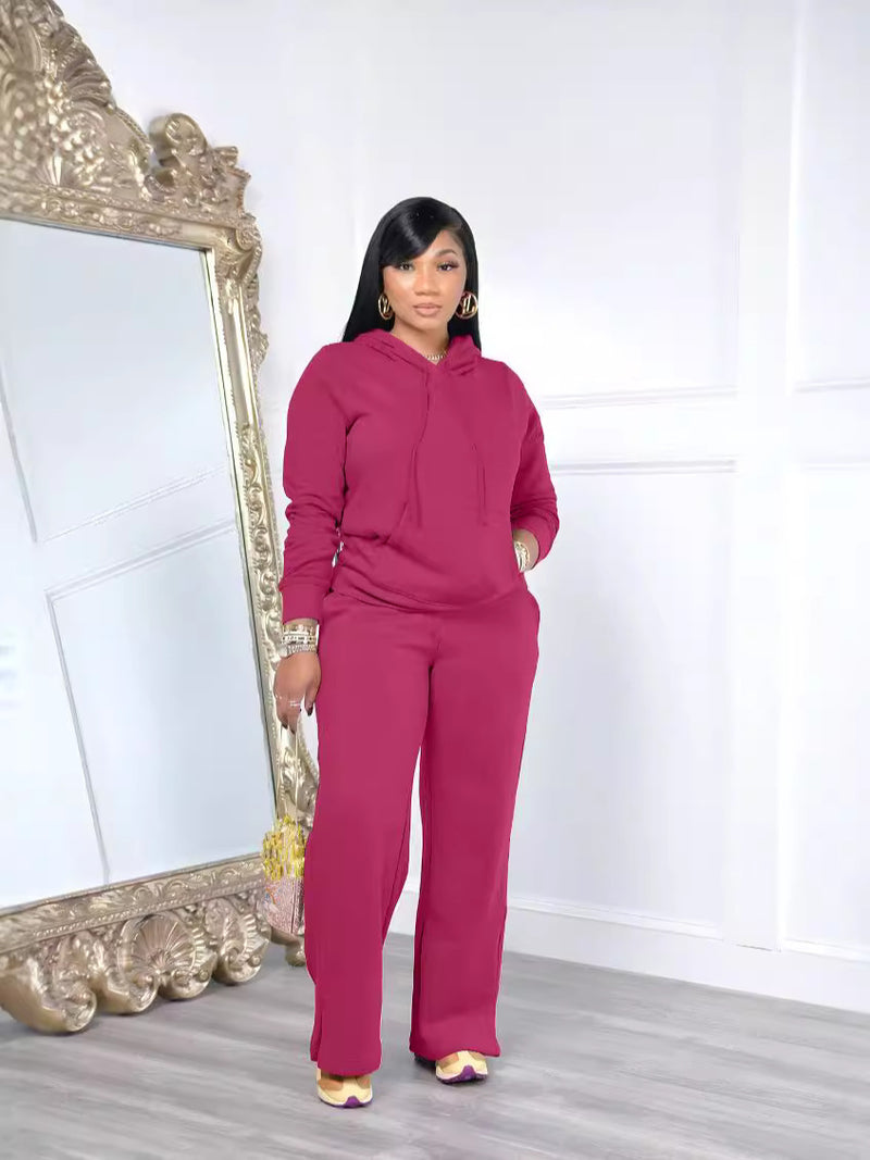 Casual Street Style Sweatshirt and Pants Set