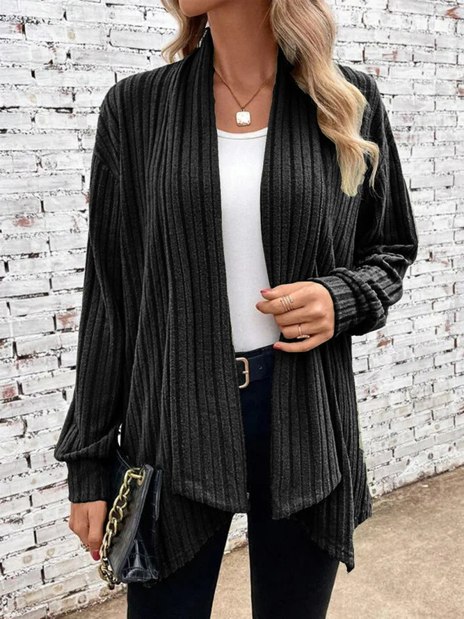 Loose Solid Color Long Sleeve Cardigan Coat
