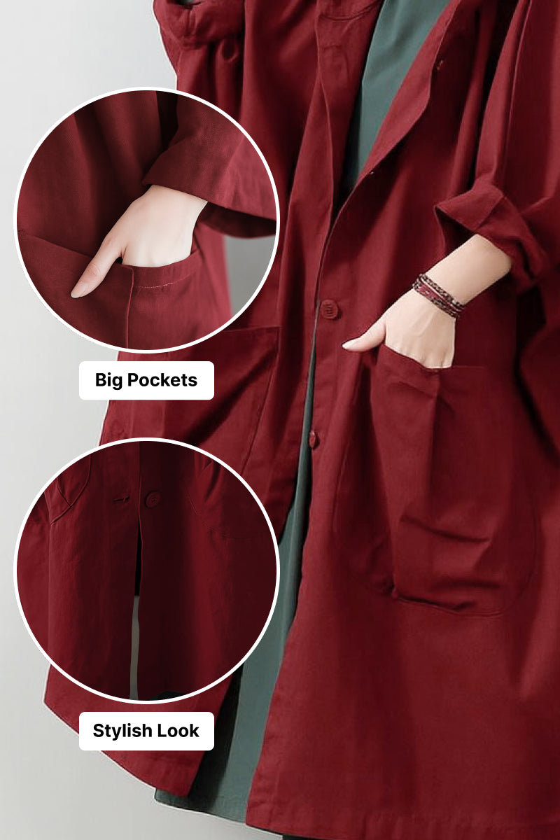 One Size Fits All Oversized Water Resistant Windbreaker Jacket