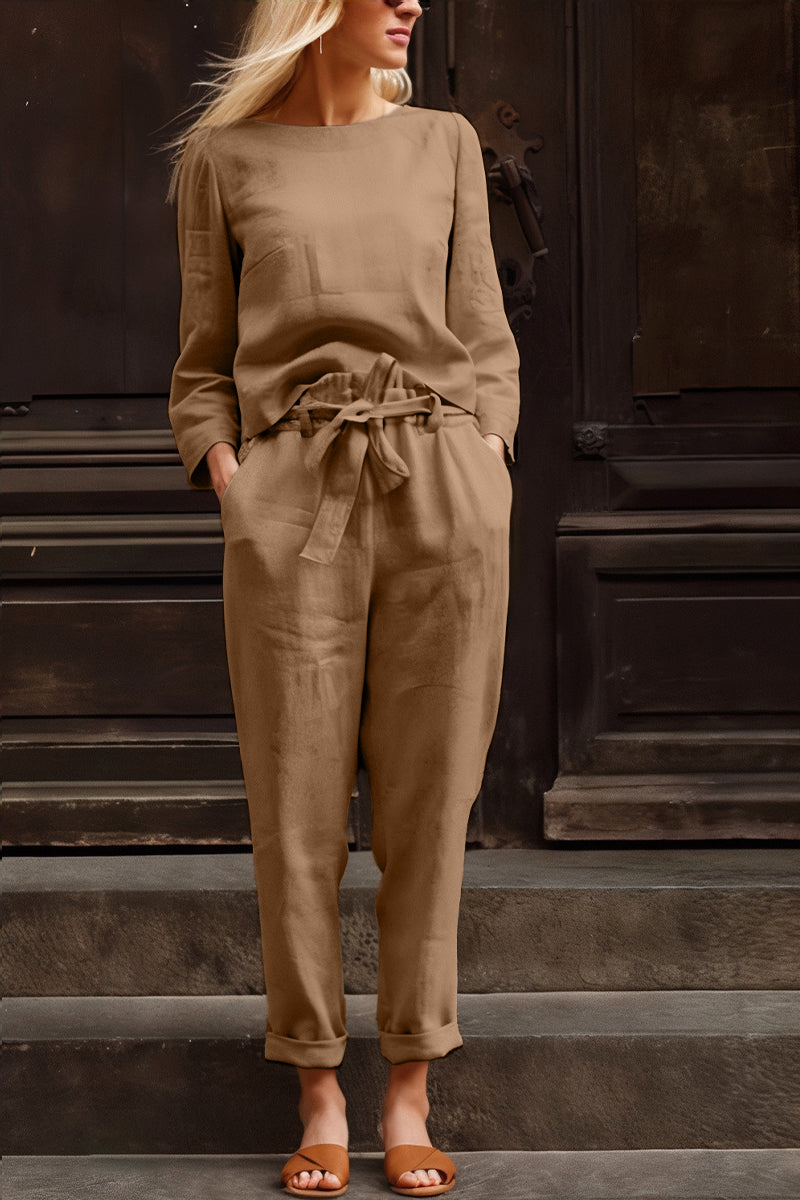 100% Cotton Linen Monochrome 2 Piece Set