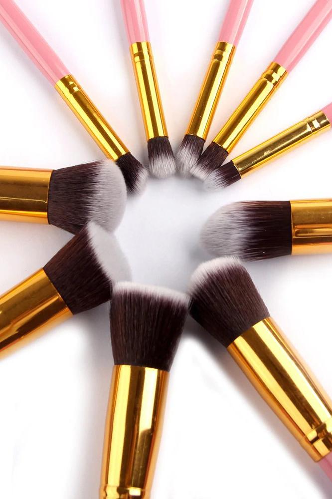 10 Piece Kabuki Make up Brush Set