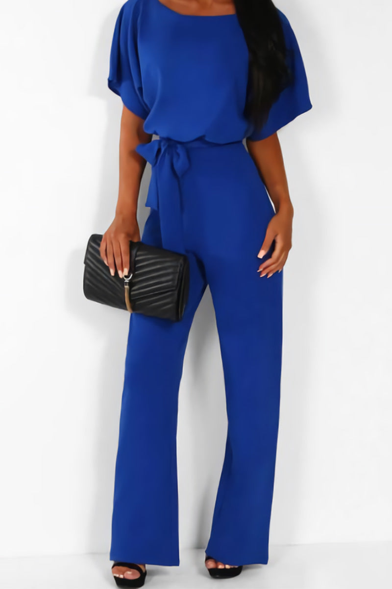 Chic Short-Sleeved Wide-Leg Jumpsuit
