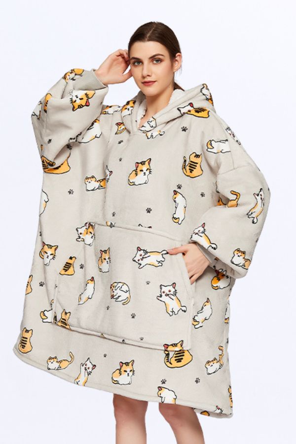 Snuggly Oversized Hooded Fleece Sweater