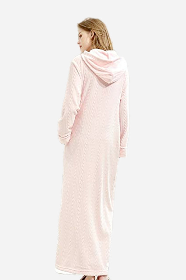Stylish Flannel Hooded Nightgown