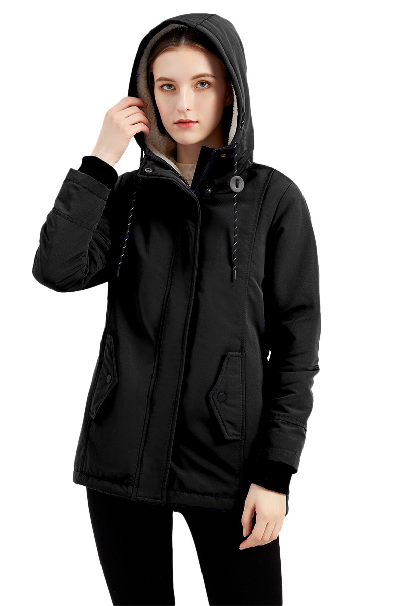 Casual Hooded Velvet Coat