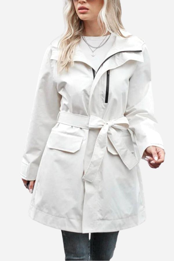 Water-Resistant Windbreaker Trench Jacket