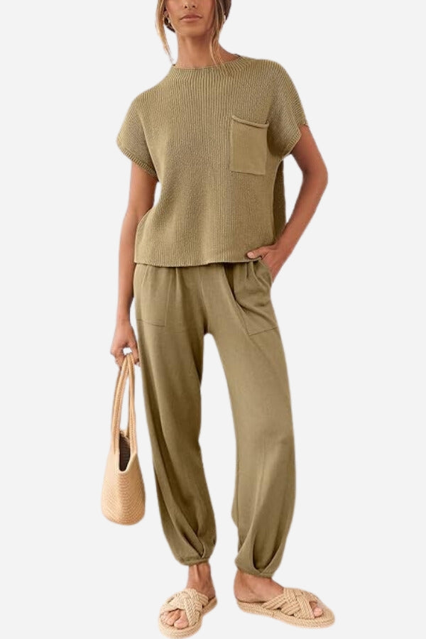 Comfy Couture Knit Sweater Two-Piece Set