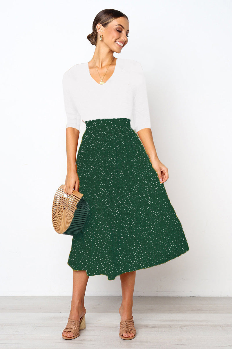 Effortlessly Chic Polka Dot Pleated Skirt Set