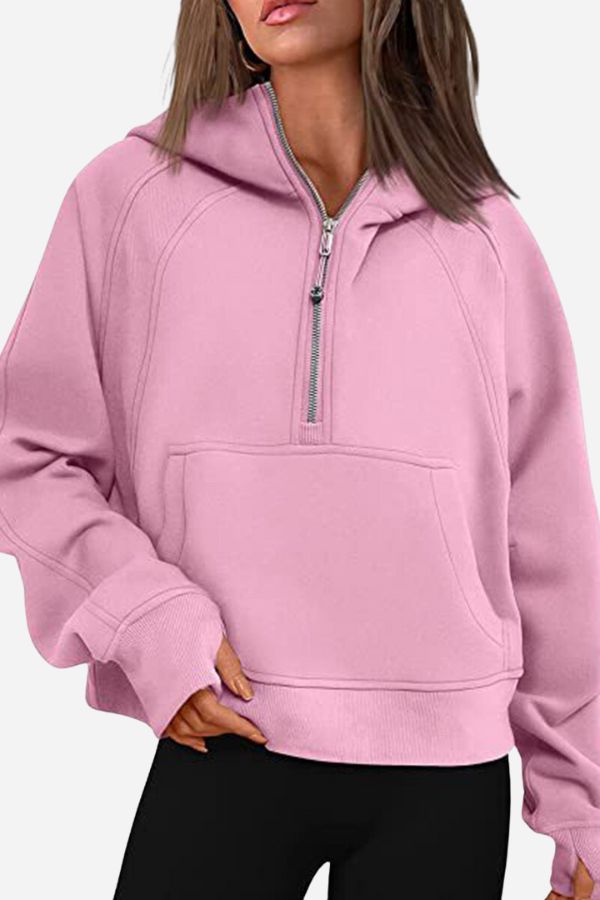 Cozy Oversized Half-Zip Fleece Pullover Sweatshirt