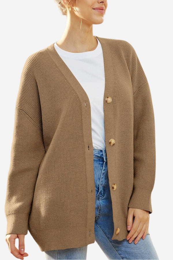 Relaxed Fit Oversized Button Down Knitwear Cardigan