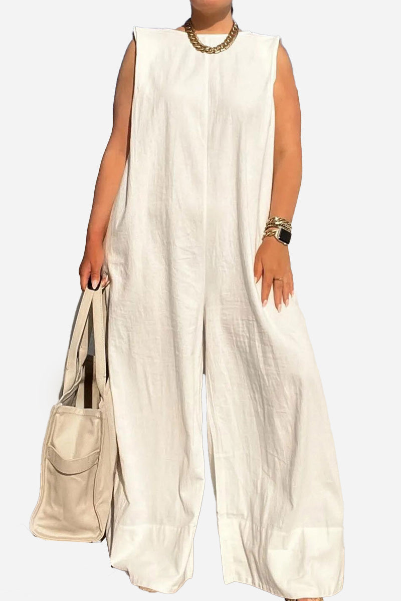 You Are Confident, Established, &amp; Whip-smart: Sleeveless Wide-leg Jumpsuit