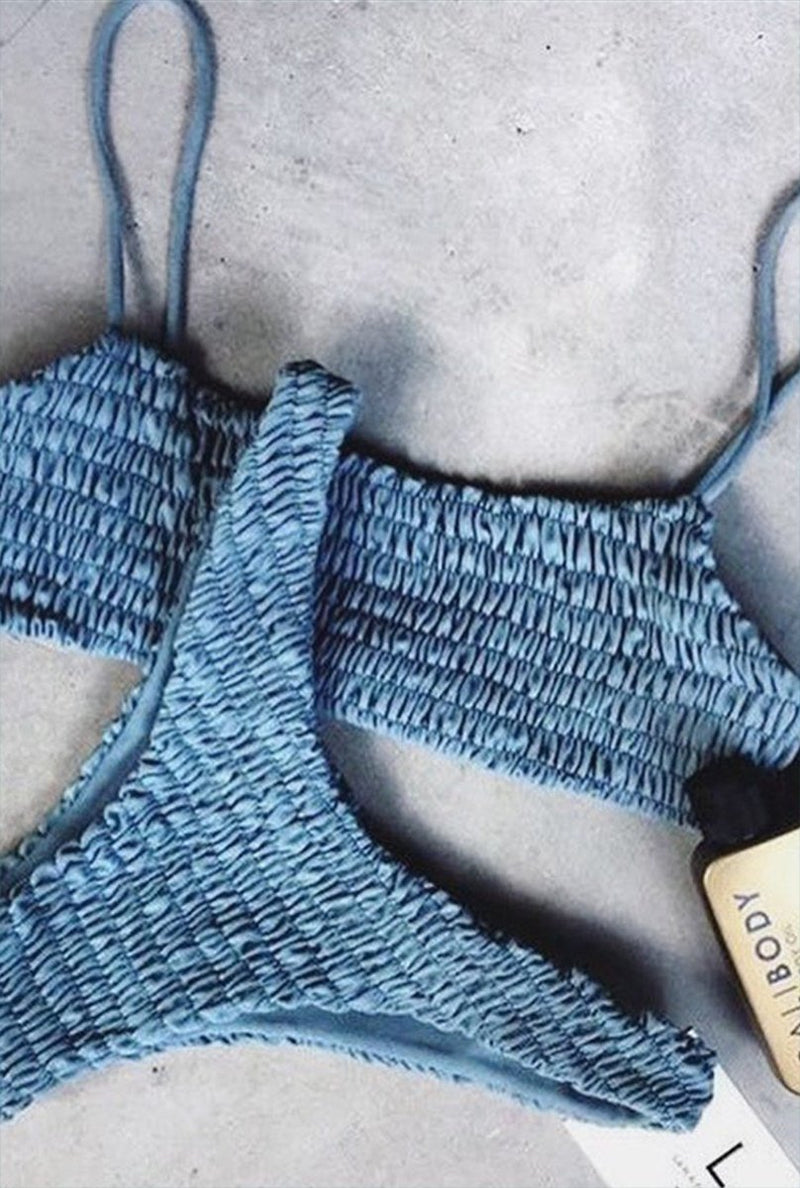 Retro Shirred Bikini